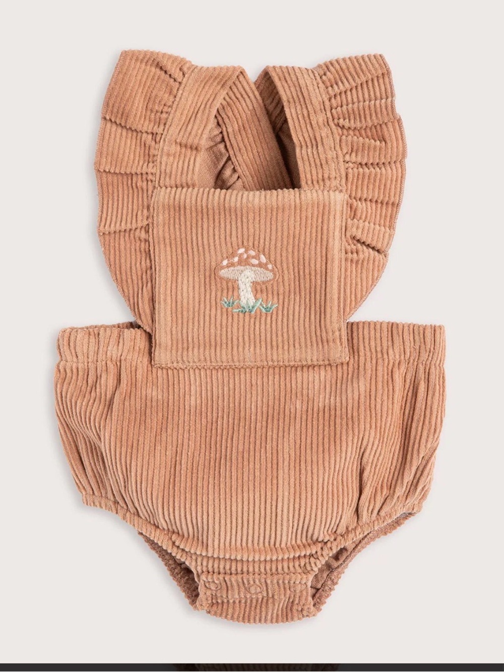 Chakra 100% organic cotton baby girl Woodland Ruffled Bodysuit, Brown NWT